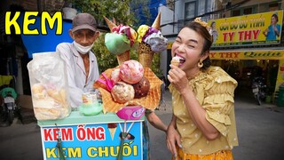 Ty Thy ủng hộ cụ ông 76 tuổi đi bán kem dạo - Ty Thy Vlog Gỏi đu đủ