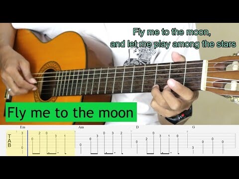 FLY ME TO THE MOON - (Easy) Fingerstyle Guitar Tutorial TAB + Chord + Lyric