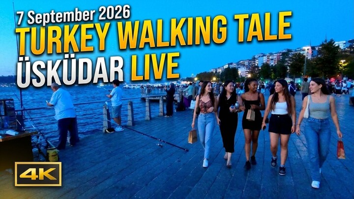 Istanbul Turkey 4K Walking Tour | Üsküdar Waterfront & Bosphorus Evening Life