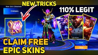 HOW TO CLAIM FREE EPIC SKINS, NEW EVENT - 100% LEGIT, YOU WON'T BELIEVE THIS TRICK EXIST || MLBB