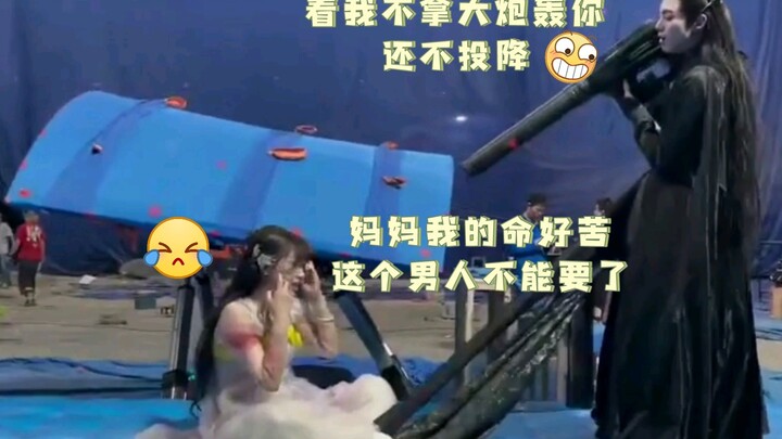 苍兰诀片场花絮  小学生打架名场面这两个人加起来10岁不能再多了