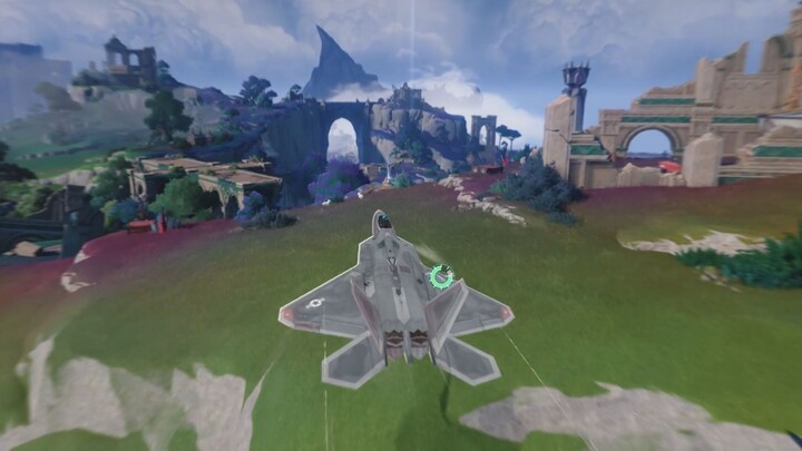 Driving an F-22 in Naraka: Bladepoint