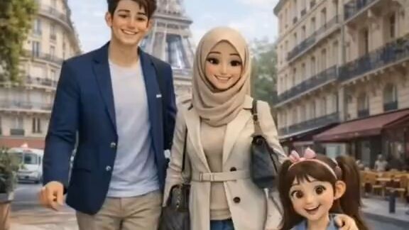 ana naik menara Eiffel