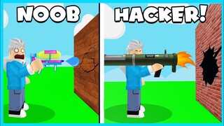 HANCURIN TEMBOK PAKE SENJATA JELEK VS SENJATA PALING KEREN DIROBLOX!