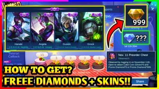 FREE!! PROMO DIAMONDS + SKINS IN DOUBLE 11 MILLE CREPE EVENT - MLBB