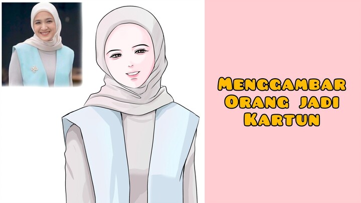 menggambar orang jadi kartun