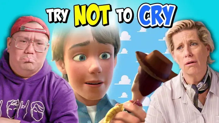 Adults React To Try Not To Cry Challenge | Saddest Animations (Toy Story 3, Inside Out, Coco)