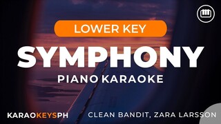 Symphony - Zara Larsson, Clean Bandit (Lower Key - Piano Karaoke)