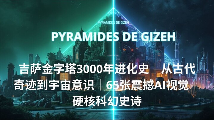 吉萨金字塔3000年进化史｜从古代奇迹到宇宙意识｜65张震撼AI视觉｜硬核科幻史诗
