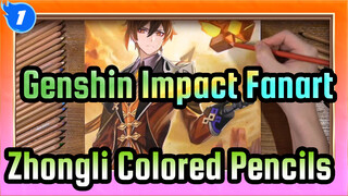 Drawing Genshin Impact's Zhongli with Colored Pencils_1