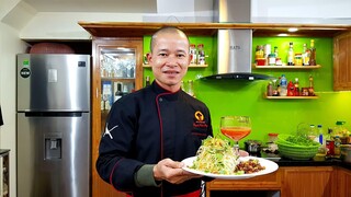 NỘM QUẢ SU SU VỚI THỊT BA CHỈ CHÁY CẠNH - CHEF THUẤN