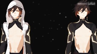 [Zhongli MMD] Morax, kunci pas nomor satu di Teyvat, memasang ekspresi serius di wajahnya...