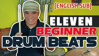 DRUM LESSON Your First 11 Drum Beats | English Sub