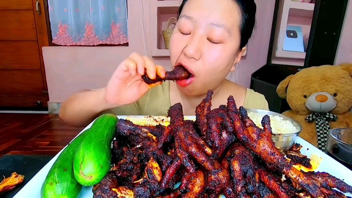 Fried chicken legs Mukbang