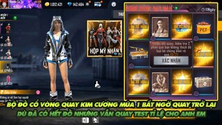 FREE FIRE | ĐỒ CỔ GẤU TRÚC VÒNG QUAY KIM CƯƠNG ĐỜI ĐẦU QUAY LẠI - CÓ HẾT RỒI VẪN QUAY TEST TỈ LỆ