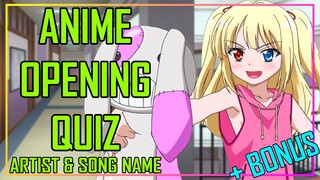 GUESS THE ANIME OPENING QUIZ - ARTIST & SONG NAME EDITION - 40 OP + 10 BONUS ED