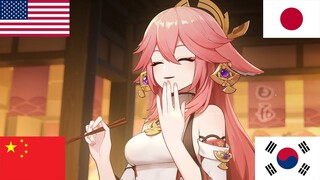 Yae Miko Voice With Fried Tofu in 4 Languages | Genshin Impact