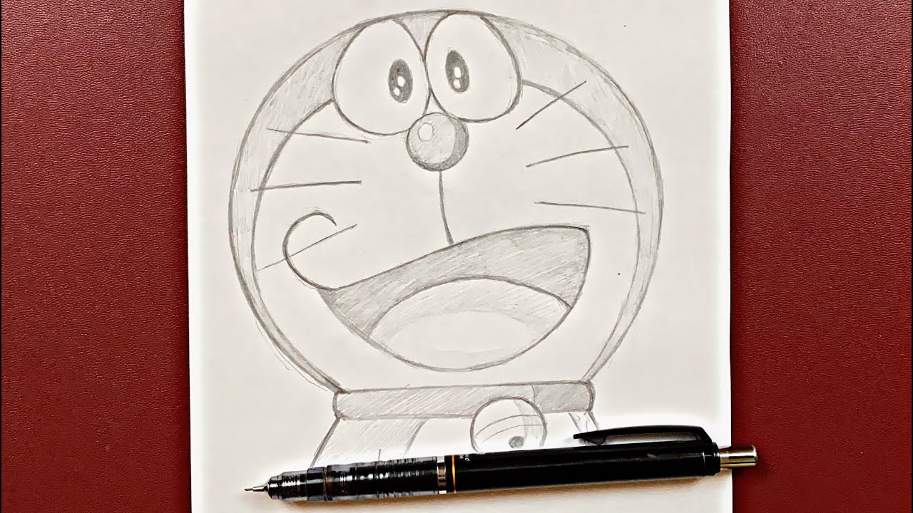 Easy cartoon drawing | how to draw doraemon using just a pencil  step-by-step - Bilibili