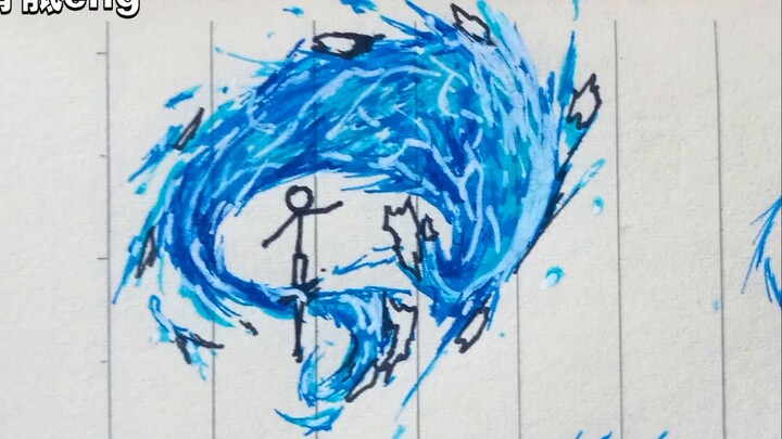 กลายเป็น...แบบนี้! ในที่สุดก็เรียนตักน้ำแล้ว! การวาดภาพเทคนิคพิเศษน้ำ!