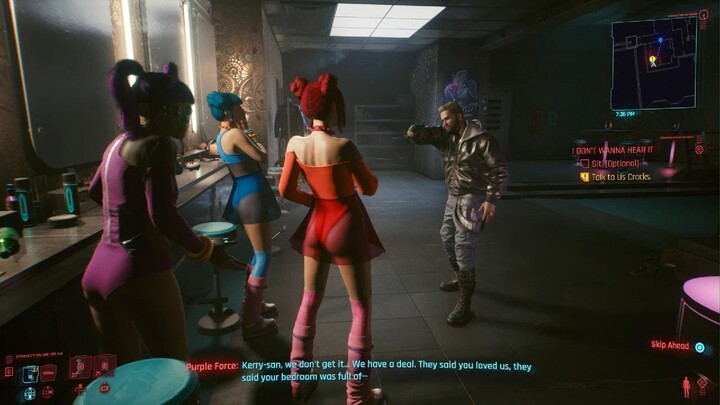 Cyberpunk 2077 Kerry pulls a gun on Anime Girls Alternate Ending