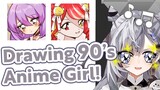 Zeta drawing ID members in the style of 90's Anime Girl【Hololive Clip/Jp&EngSub】