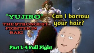 Saitama vs Yujiro (The strongest fighter in baki) Part 1-4 Full Fight #action #anime #manga #viral