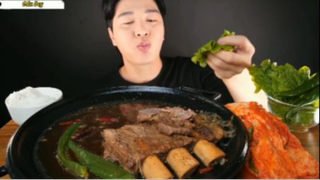 Cơm thịt sườn kim chi phần 4 #mukbang