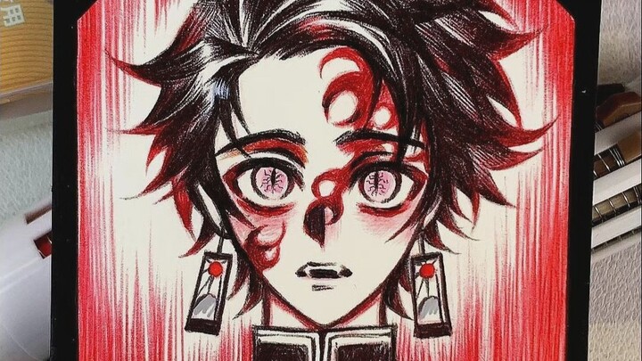 Demonized Tanjiro | This guy’s demon transformation is a truly genius setup! Touching a ballpoint pe