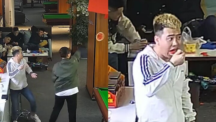 Seorang pria yang sedang makan semangka tak sengaja menyaksikan sepasang kekasih bertengkar hingga p