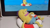 [Crochet] Cincin Renang Rajutan Ikan Spongebob Squarepants Nader