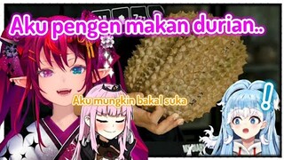 Irys dan Calli penasaran pengen nyoba makan durian..