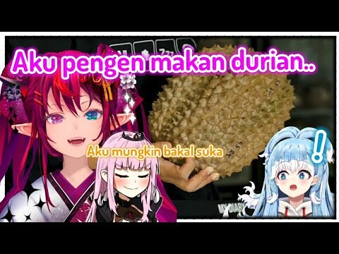 Irys dan Calli penasaran pengen nyoba makan durian..