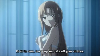 Asuna misunderstand Kirito to stay over in same room