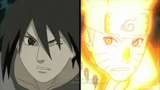 Naruto menggabungkan sage mode dengan chakra kyubi full fight