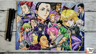 Drawing Hunter x Hunter (Gon, Killua, Kurapika, Leorio & Phantom Troupe) #HunterxHunter | Just Art