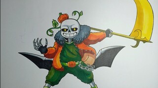 How To Draw Pumpkin Sans UNDERTALE Cách Vẽ Sans Quả Bí Ngô