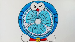 Menggambar kipas angin doraemon || Cara menggambar kipas angin