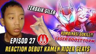 REACTION KAMEN RIDER GEATS LASER BOOST FORM HENSHIN DAN FINISHER !!!