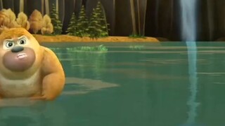 When Xiong Er grew up, he learned to fish with his tail.