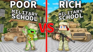 Mikey Poor vs JJ Rich MILITARY SCHOOL in Minecraft (Maizen)
