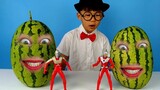 Two talking watermelons can be turned into delicious food from their mouths, and turned into apple b