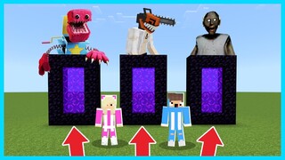 MIPAN & ZUZUZU Harus Pilih Portal Yang Benar! KALAU SALAH KETEMU CHAINSAW MAN Di Minecraft