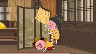 虾仁跟李渊争夺龙袍。
