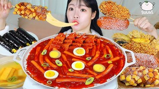 ASMR MUKBANG| 직접 만든 떡볶이 핫도그 김밥 먹방 & 레시피 FRIED HOTDOG AND Tteokbokki EATING