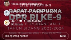 Rapat Paripurna DPR-RI Ke 9 Masa Persidangan 2 Tahun Sidang 2023-2024