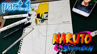 buat naruto tapi versi 4 styles🤔?? , let'go!! | part 1 drawing naruto uzumaki