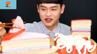 Mukbang bánh cầu vồng #anngon