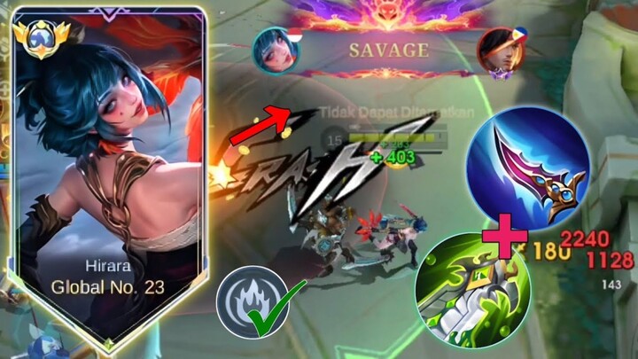 HOKI DPT SAVAGE DIBILANG CHEAT DAMAGE 🤭 | HIRARA TOP 23 GAMEPLAY MOBILE LEGENDS