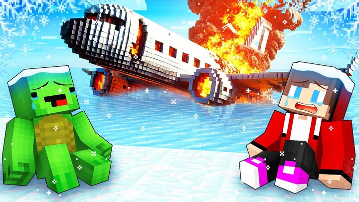 Mikey & JJ Survive The AIRPLANE CRASH IN THE ARCTIC in Minecraft (Maizen)
