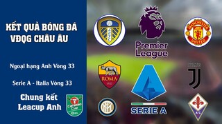 KẾT QUẢ BÓNG ĐÁ VÒNG 33 NGOẠI HẠNG ANH, SERIE A Ý, LALIGA TÂY BAN NHA